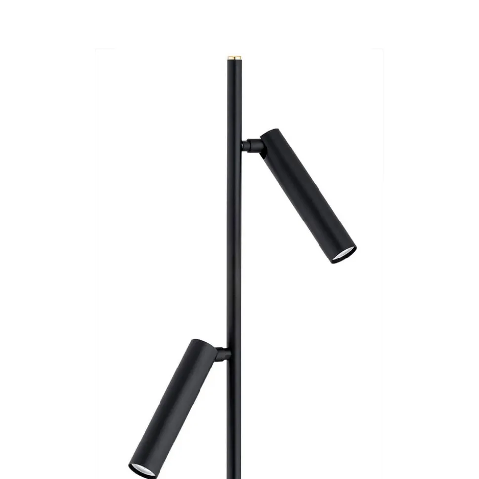 Gulvlampe Torre, 2 lyskilder, sort