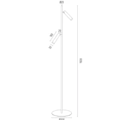 Gulvlampe Torre, 2 lyskilder, sort