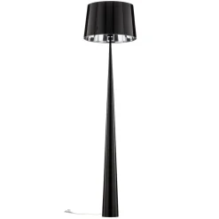 Gulvlampe Totem LS med krom-finish, sort