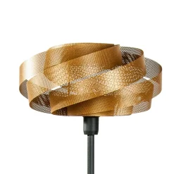 Gulvlampe Vento, sort/guld, metal, Ø 40 cm, E27