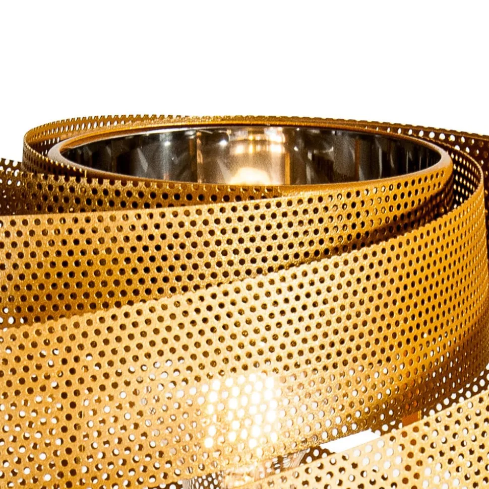 Gulvlampe Vento, sort/guld, metal, Ø 40 cm, E27