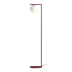 Gulvlampe Zac, opal/vinrød, 1 lyskilde
