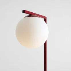 Gulvlampe Zac, opal/vinrød, 1 lyskilde