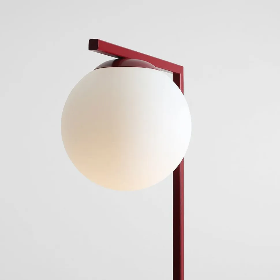 Gulvlampe Zac, opal/vinrød, 1 lyskilde