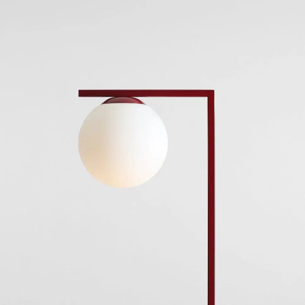 Gulvlampe Zac, opal/vinrød, 1 lyskilde