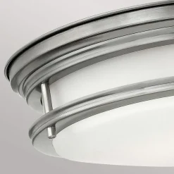 Hadrian udendørs loftslampe, antik nikkel/opalhvid