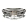 Hadrian udendørs loftslampe, antik nikkel/klar