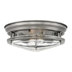 Hadrian udendørs loftslampe, antik nikkel/klar