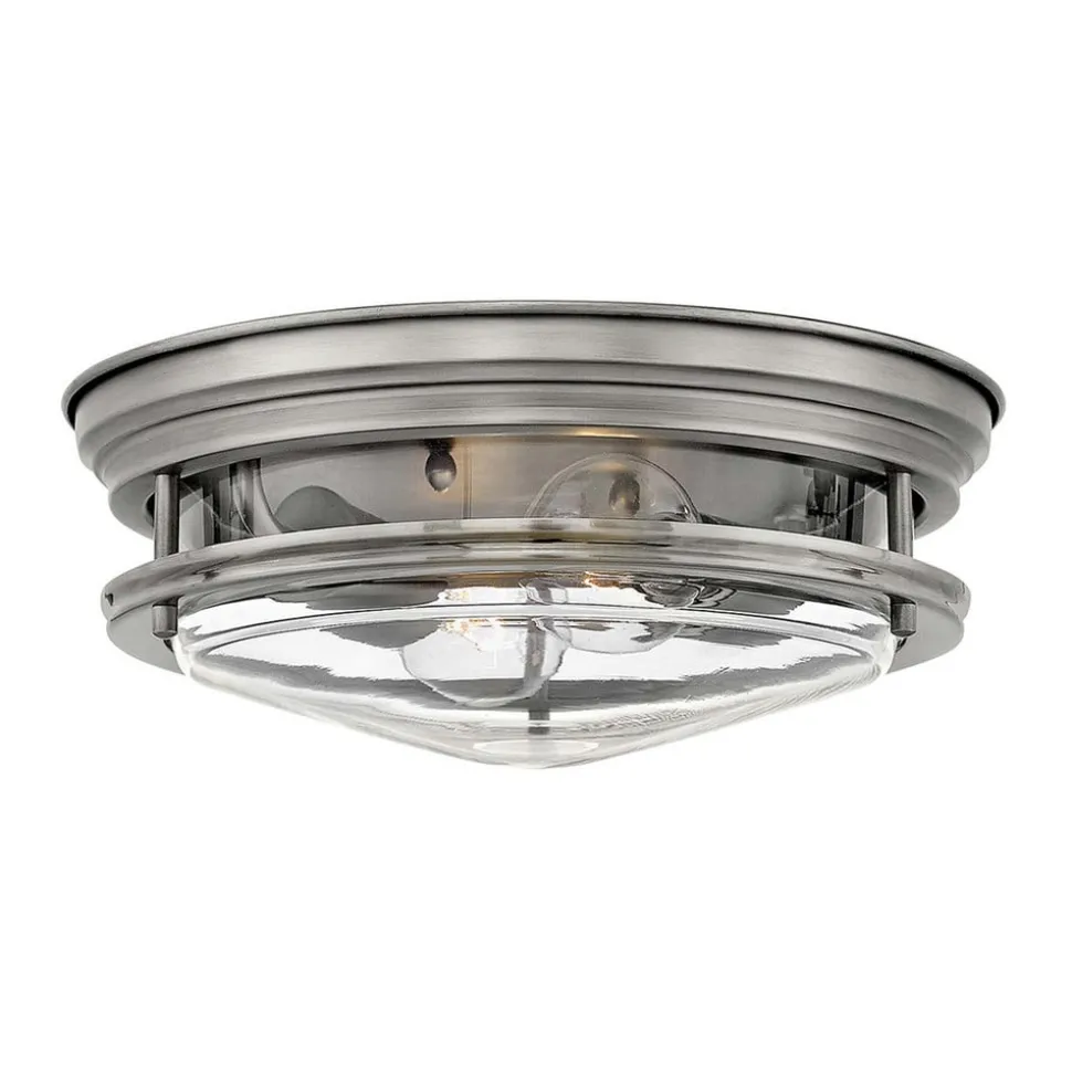 Hadrian udendørs loftslampe, antik nikkel/klar
