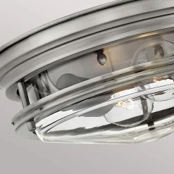 Hadrian udendørs loftslampe, antik nikkel/klar