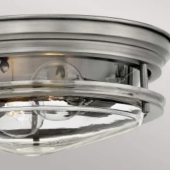 Hadrian udendørs loftslampe, antik nikkel/klar