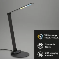 Haiti LED-skrivebordslampe touchdim CCT sort