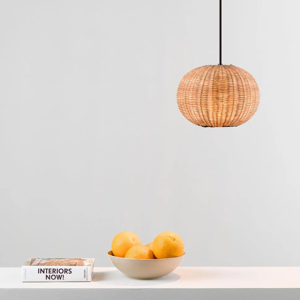 Haka pendellampe med rattan-skærm, Ø 25 cm