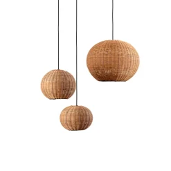 Haka pendellampe med rattan-skærm, Ø 25 cm