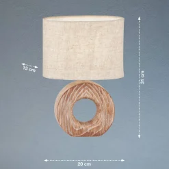 Hanke bordlampe, højde 31 cm, skærm sandfarvet
