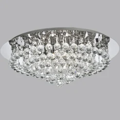 Hanna loftlampe, krom, glaskrystalkugler, 55 cm