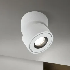 Harvey udendørs spotlampe, hvid, Ø 10 cm, trykstøbt aluminium