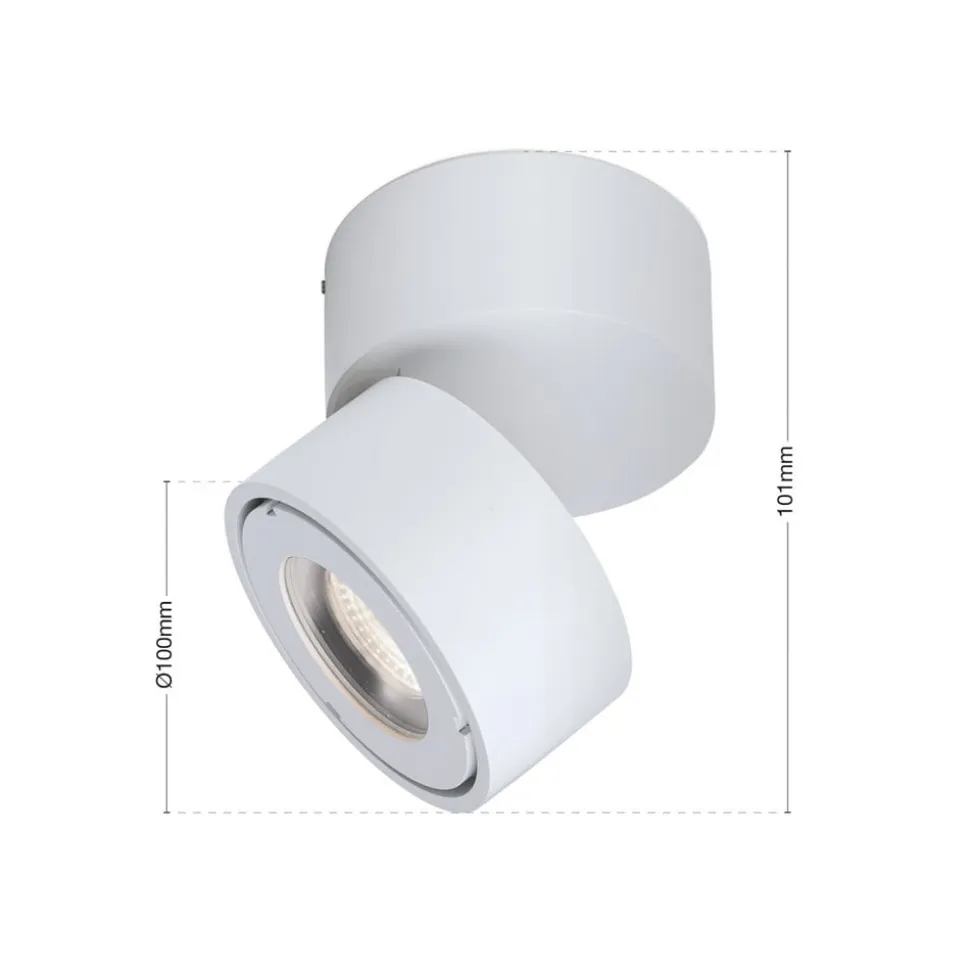 Harvey udendørs spotlampe, hvid, Ø 10 cm, trykstøbt aluminium