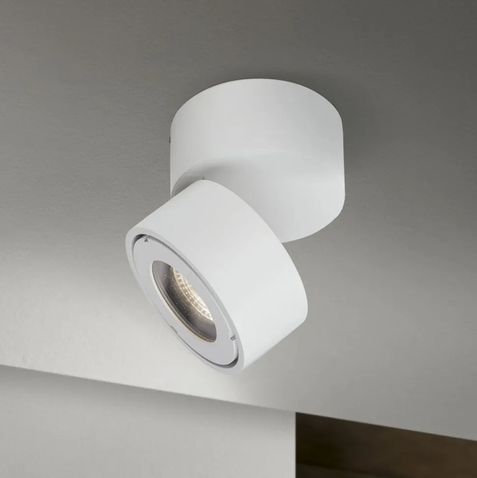 Harvey udendørs spotlampe, hvid, Ø 10 cm, trykstøbt aluminium