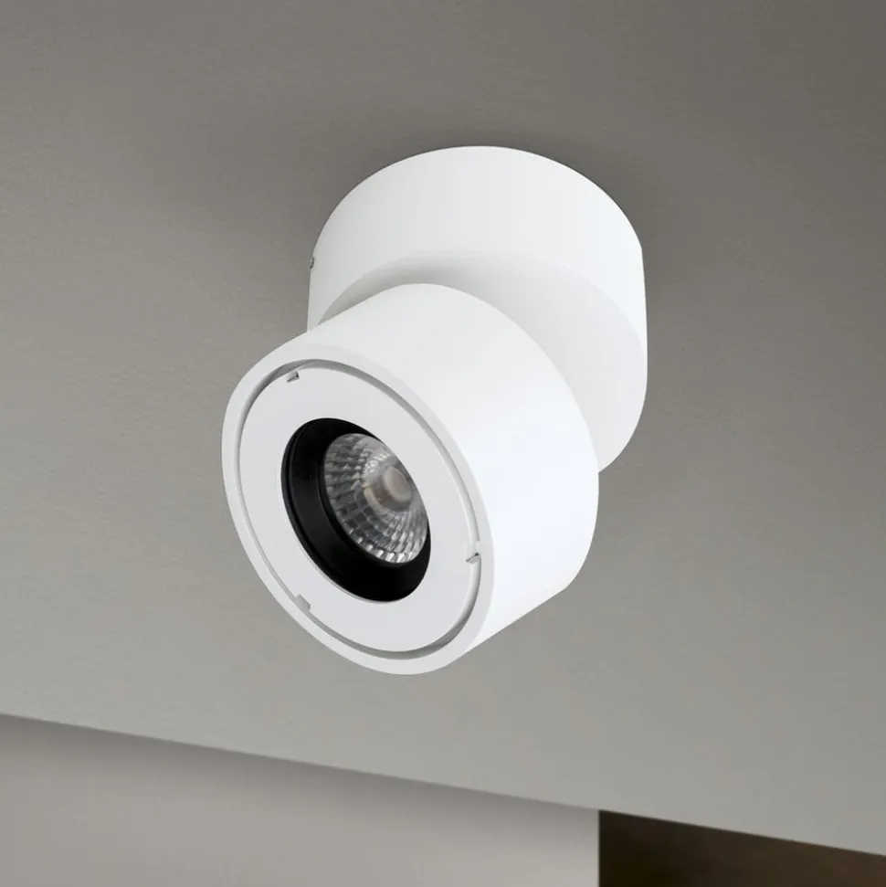 Harvey udendørs spotlampe, hvid, Ø 10 cm, trykstøbt aluminium