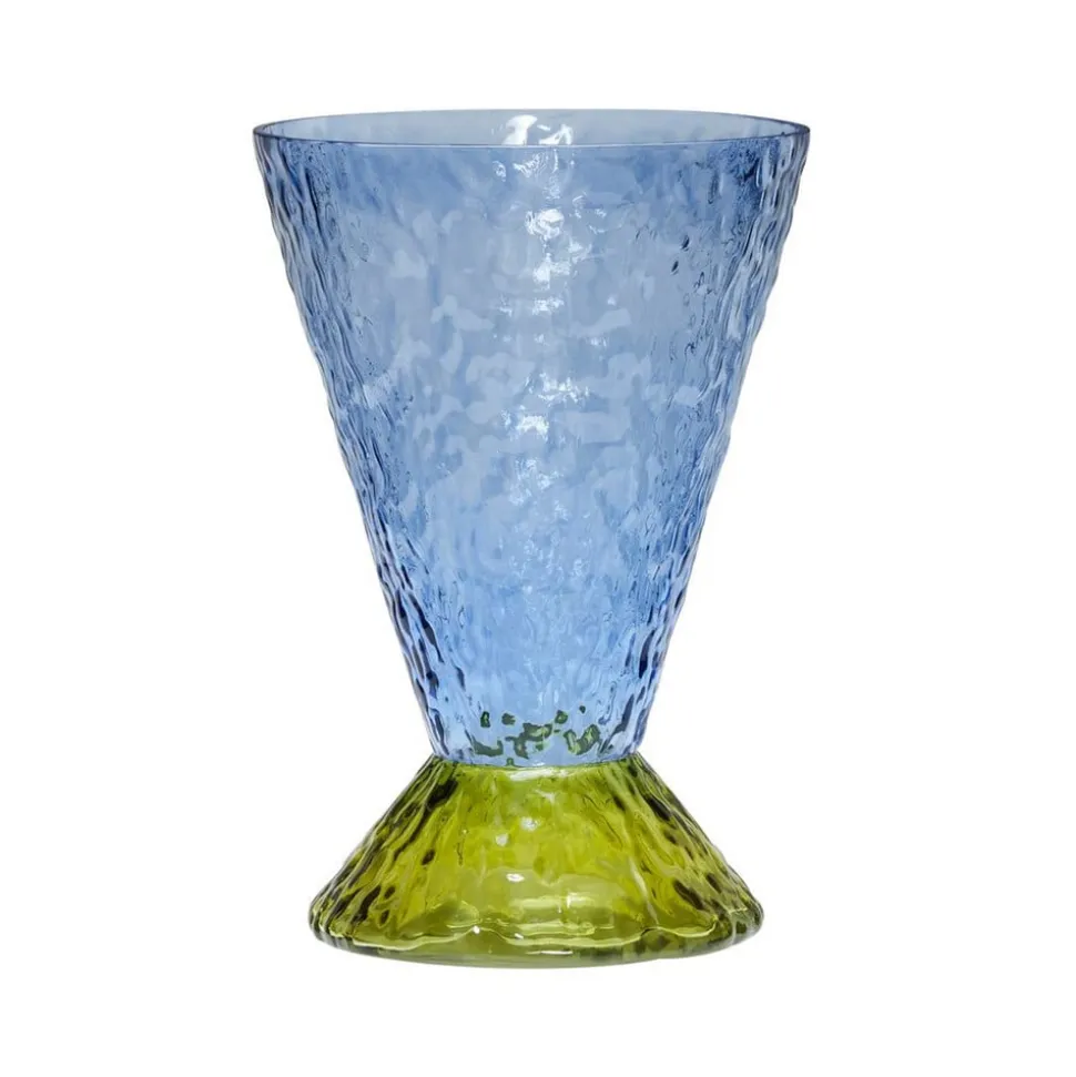 Hübsch Abyss-vase, blå, glas, højde 29 cm, Ø 20 cm