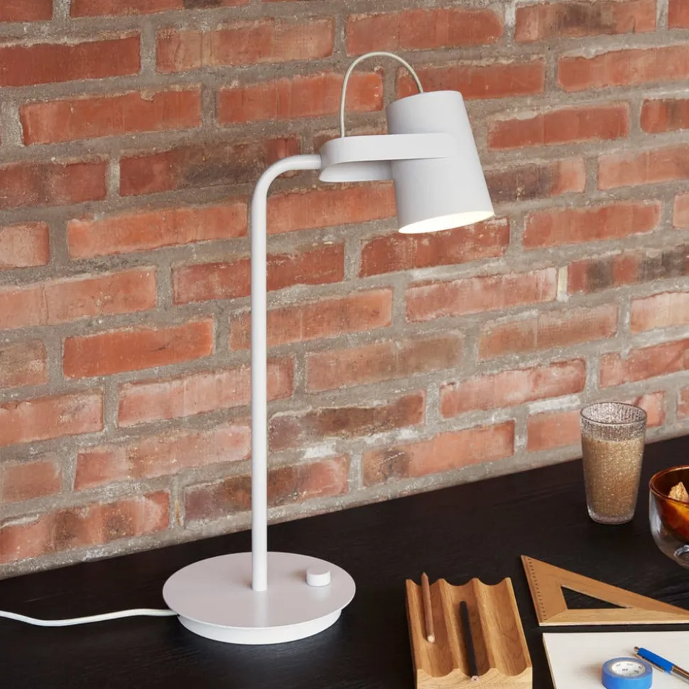 Hübsch Ardent bordlampe, lysegrå, jern, E14, højde 54 cm