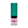 Hübsch Astro fyrfadsstage, grøn/pink, krystalglas, 15 cm