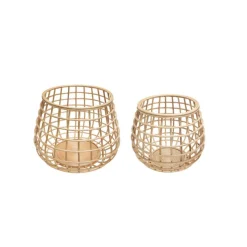 Hübsch Energikurve, sæt med 2, rattan, Ø 45 & 60 cm