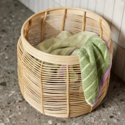 Hübsch Luna kurve, sæt med 2, rattan, naturfarvet, Ø 34 & 44cm