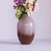 Hübsch Posy-vase, glas, rødbrun/olivenrosa, højde 37 cm