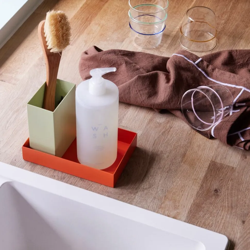 Hübsch Sortit organiser, sæt med 4, grøn/orange/sandfarvet