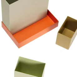 Hübsch Sortit organiser, sæt med 4, grøn/orange/sandfarvet