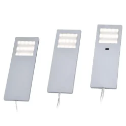 Helena LED-møbellampe, 19 x 7 cm, sæt med 3, sensor, metal