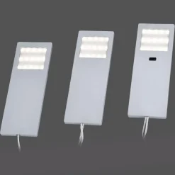 Helena LED-møbellampe, 19 x 7 cm, sæt med 3, sensor, metal