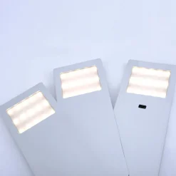 Helena LED-møbellampe, 19 x 7 cm, sæt med 3, sensor, metal