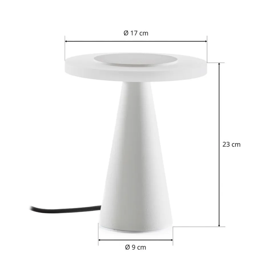 Helestra Bax bordlampe med touchdæmper, hvid