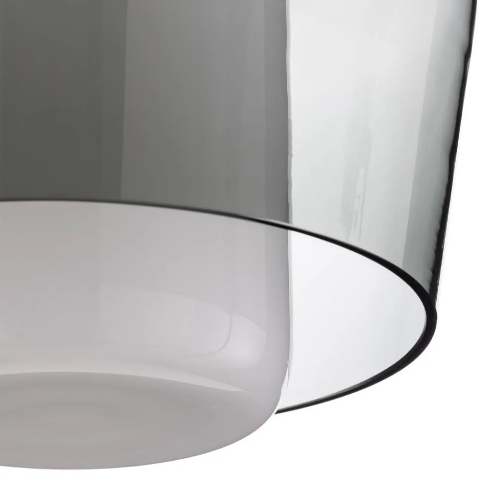 Helestra Canio - loftlampe i glas, røggrå