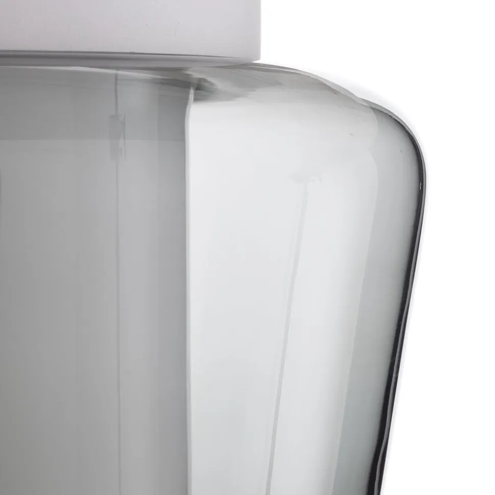 Helestra Canio - loftlampe i glas, røggrå