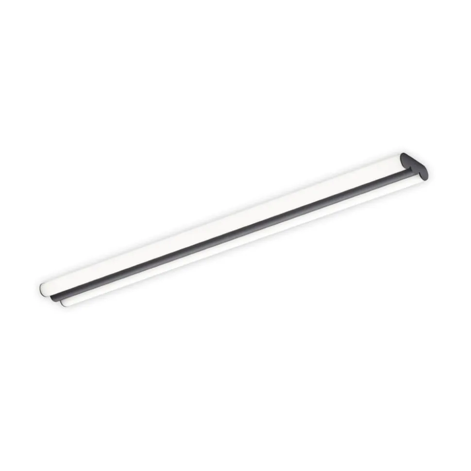 Helestra LED-spejllampe LOOM, længde 120 cm, sort, IP44