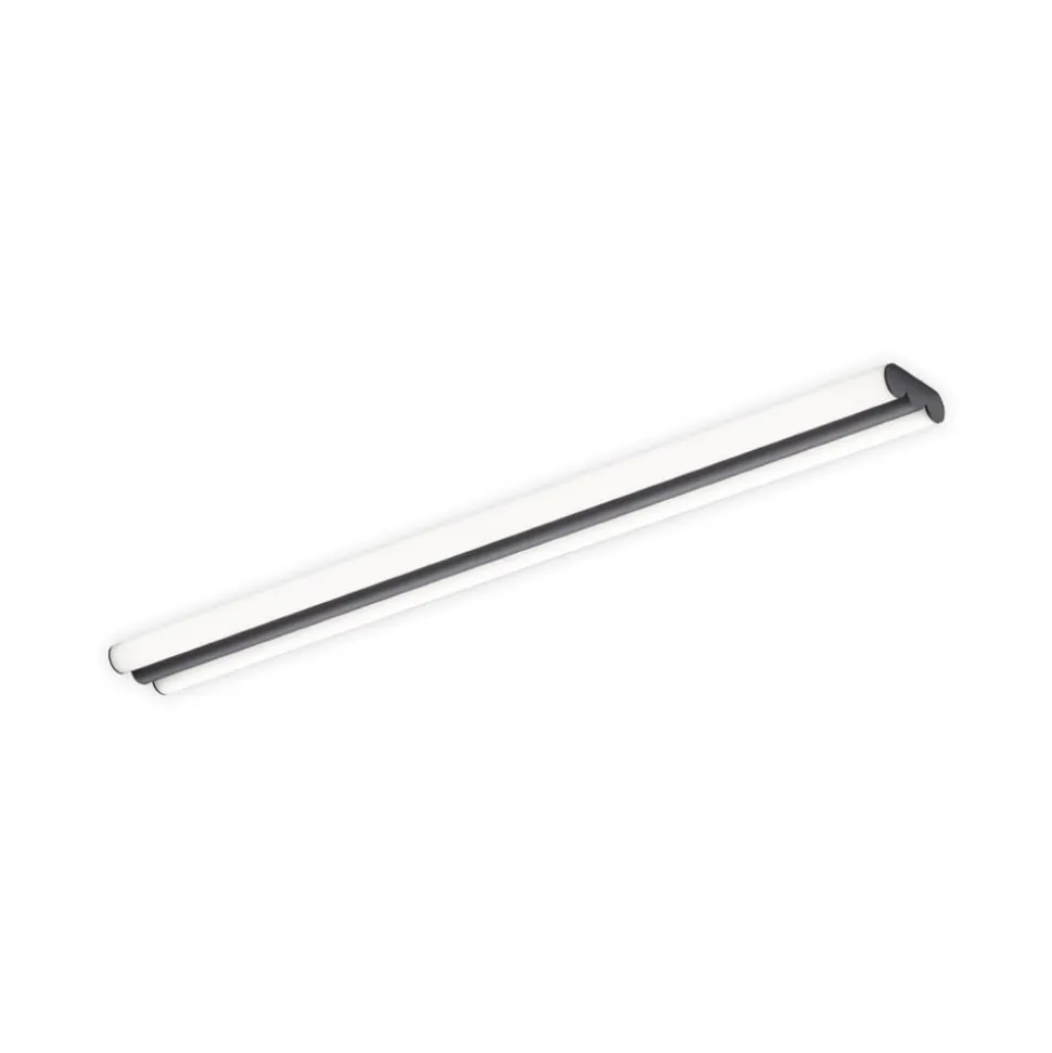Helestra LED-spejllampe LOOM, længde 90 cm, sort, IP44