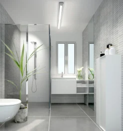 Helestra LED-spejllampe LOOM 2, længde 120 cm, IP44, CCT