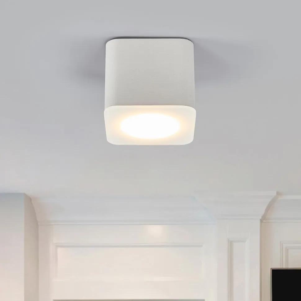 Helestra Oso LED-loftspot, kantet, hvid mat