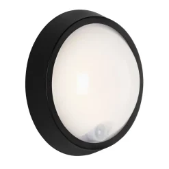 Helsinki udendørs LED-væglampe, sensor, IP44, sort