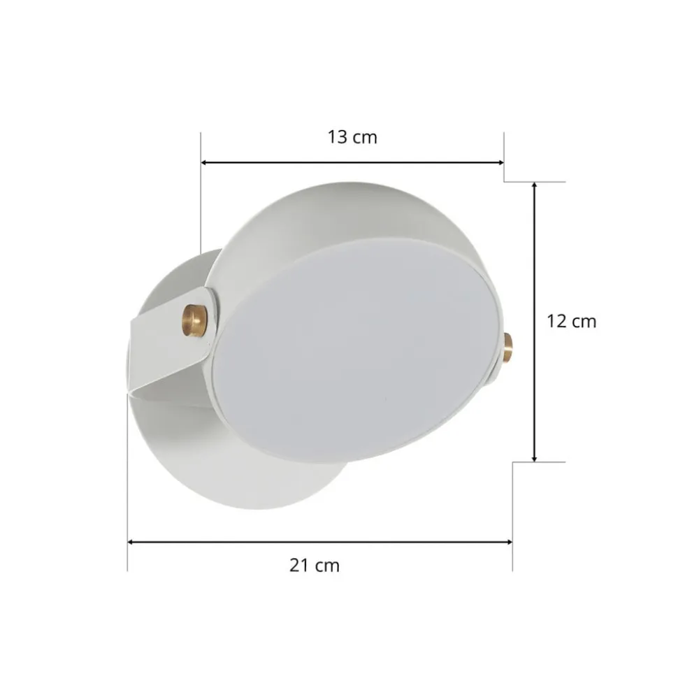Hemi LED-væglampe, drejelig skærm, hvid