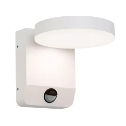 Hendryk LED-væglampe, udendørs med sensor, hvid