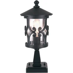 Hereford sokkellampe, sort, aluminium, glas, højde 34 cm