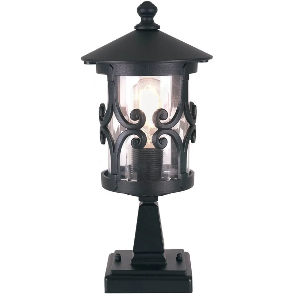 Hereford sokkellampe, sort, aluminium, glas, højde 34 cm