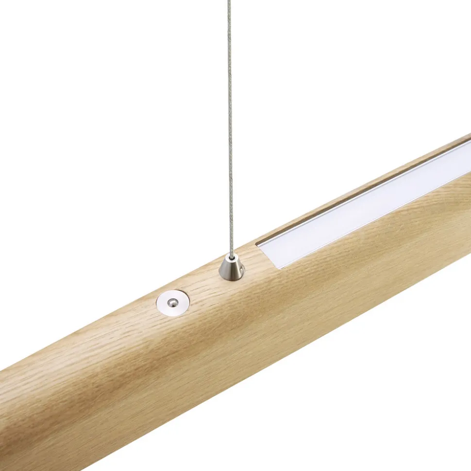 HerzBlut Arco LED-hængelampe asteiche natur 130cm