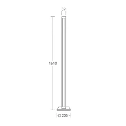 HerzBlut LED-gulvlampe Karl G, træ/granit, dæmpbar
