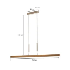 HerzBlut Leonora hængelampe Up&Down, 160 cm, natur